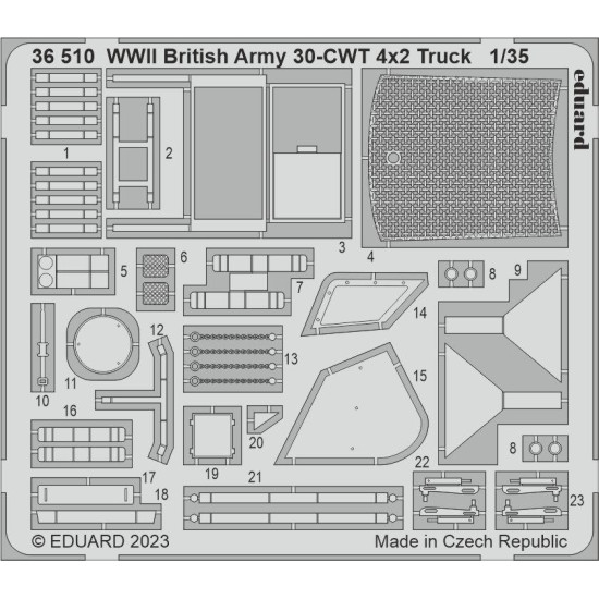 Eduard 36510 1/35 WWII British Army 30-CWT 4x2 Truck Photo-Etched for AFV Photo etched set