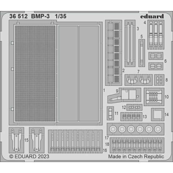 Eduard 36512 1/35 BMP-3 Photo-Etched for AFV Photo etched set