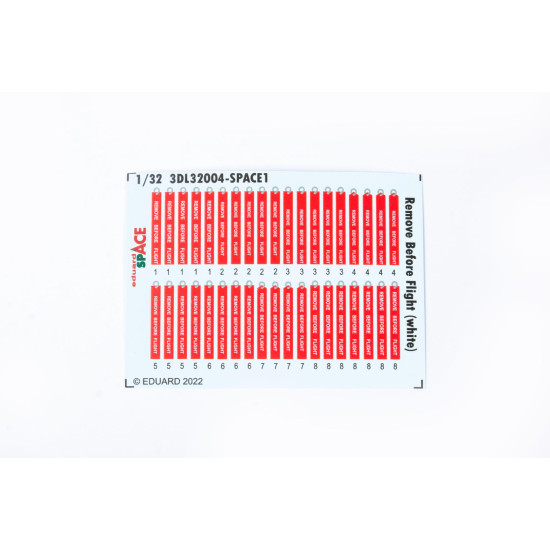 Eduard 3DL32004 1/32 Remove Before Flight (white) SPACE 3D Decal for Aircraft Space