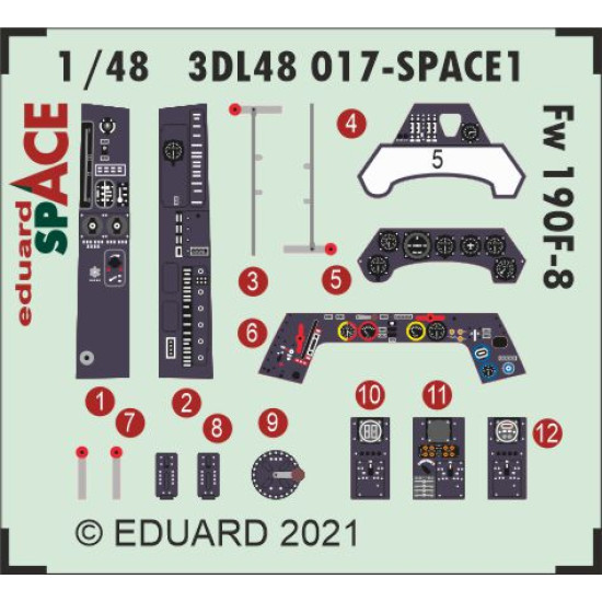 Eduard 3DL48017 1/48 Fw 190F-8 SPACE 3D Decal for Aircraft Space