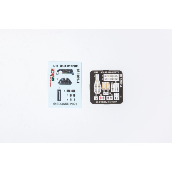 Eduard 3DL48049 1/48 Bf 109E-4 SPACE 3D Decal for Aircraft Space