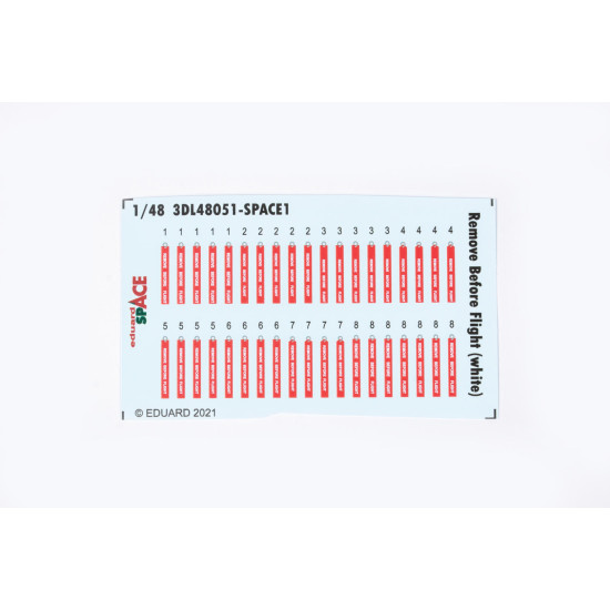 Eduard 3DL48051 1/48 Remove Before Flight (white) SPACE 3D Decal for Aircraft Space Eduard 3DL48051 1/48 Remove Before Flight (white) SPACE 3D Decal for Aircraft Space