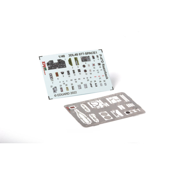 Eduard 3DL48077 1/48 P-47D Razorback SPACE 3D Decal for Aircraft Space