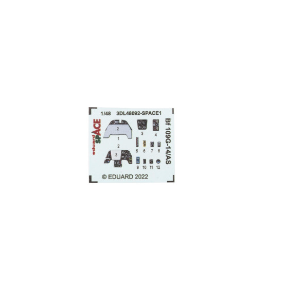 Eduard 3DL48092 1/48 Bf 109G-14/AS SPACE 3D Decal for Aircraft Space