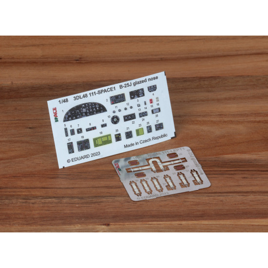 Eduard 3DL48111 1/48 B-25J glazed nose SPACE 3D Decal for Aircraft Space