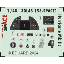 Eduard 3DL48153 1/48 Hurricane Mk.IIc SPACE 3D Decal for Aircraft Space
