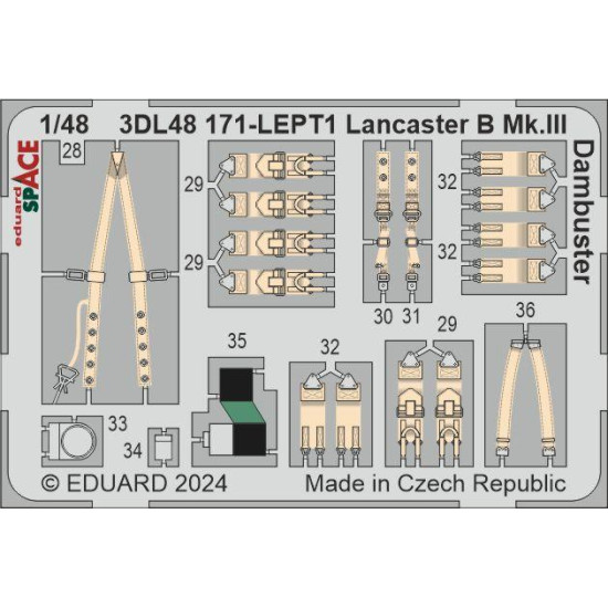 Eduard 3DL48171 1/48 Lancaster B Mk.III Dambuster SPACE 3D Decal for Aircraft Space Eduard 3DL48171 1/48 Lancaster B Mk.III Dambuster SPACE 3D Decal for Aircraft Space