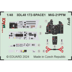 Eduard 3DL48172 1/48 MiG-21PFM grey SPACE 3D Decal for Aircraft Space