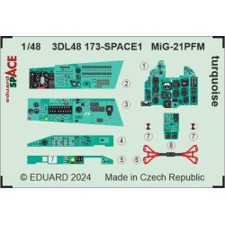Eduard 3DL48173 1/48 MiG-21PFM turquoise SPACE 3D Decal for Aircraft Space