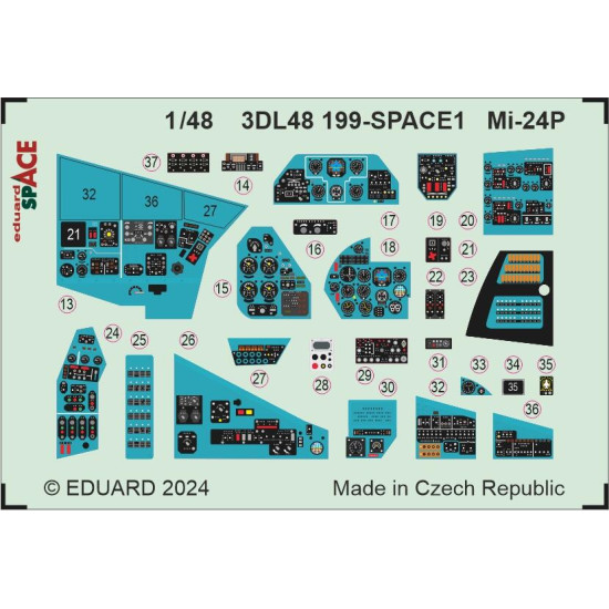 Eduard 3DL48199 1/48 Mi-24P SPACE 3D Decal for Aircraft Space Eduard 3DL48199 1/48 Mi-24P SPACE 3D Decal for Aircraft Space