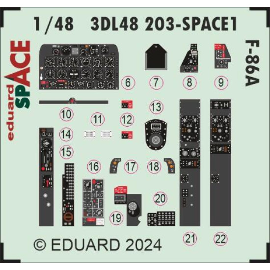 Eduard 3DL48203 1/48 F-86A SPACE CLEAR PROP 3D Decal for Aircraft Eduard 3DL48203 1/48 F-86A SPACE CLEAR PROP 3D Decal for Aircraft