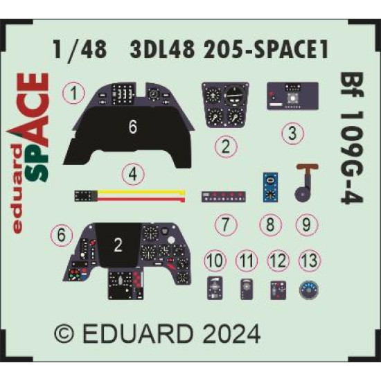 Eduard 3DL48205 1/48 Bf 109G-4 SPACE 3D Decal for Aircraft Eduard 3DL48205 1/48 Bf 109G-4 SPACE 3D Decal for Aircraft