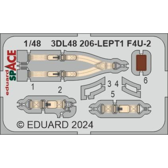 Eduard 3DL48206 1/48 F4U-2 SPACE HOBBY BOSS 3D Decal for Aircraft