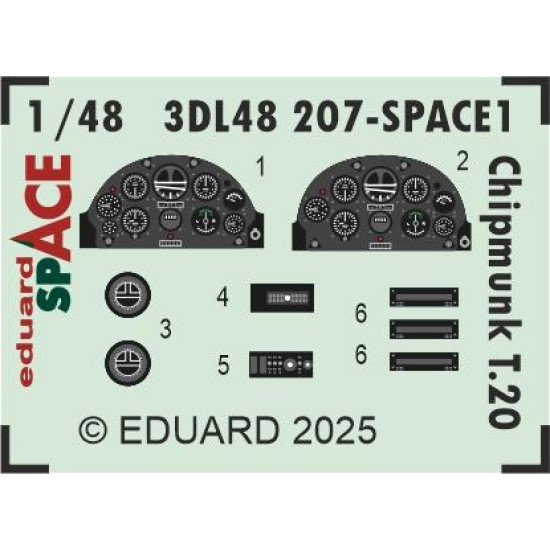 Eduard 3DL48207 1/48 Chipmunk T.20 SPACE AIRFIX 3D Decal for Aircraft Space Eduard 3DL48207 1/48 Chipmunk T.20 SPACE AIRFIX 3D Decal for Aircraft Space