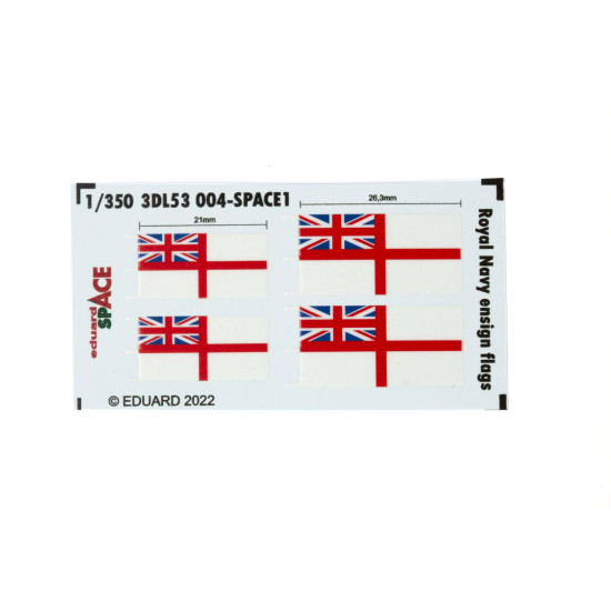 Eduard 3DL53004 1/350 Royal Navy ensign flags SPACE 0 3D Decal for Ships Space