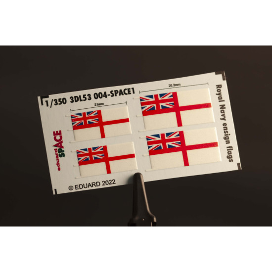 Eduard 3DL53004 1/350 Royal Navy ensign flags SPACE 0 3D Decal for Ships Space