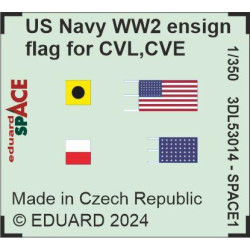 Eduard 3DL53014 1/200 US Navy WW2 ensign flag for CVL, CVE, CL & DD SPACE 0 3D Decal for Ships Space