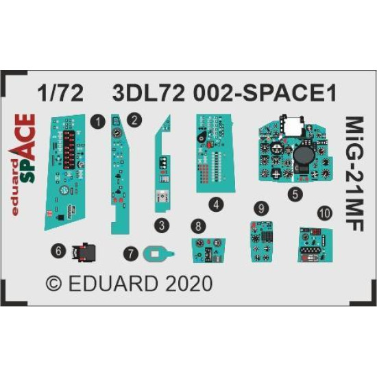 Eduard 3DL72002 1/72 MiG-21MF SPACE 3D Decal for Aircraft Space