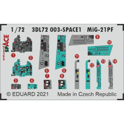 Eduard 3DL72003 1/72 MiG-21PF SPACE 3D Decal for Aircraft Space