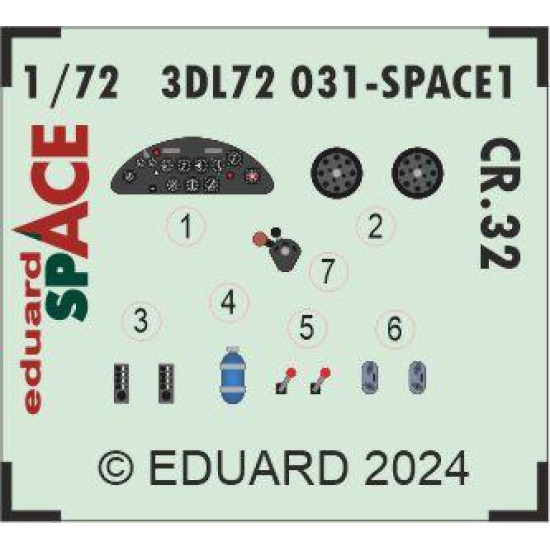 Eduard 3DL72031 1/72 CR.32 SPACE 3D Decal for Aircraft Space