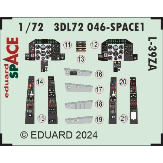 Eduard 3DL72046 1/72 L-39ZA SPACE 3D Decal for Aircraft Space Eduard 3DL72046 1/72 L-39ZA SPACE 3D Decal for Aircraft Space