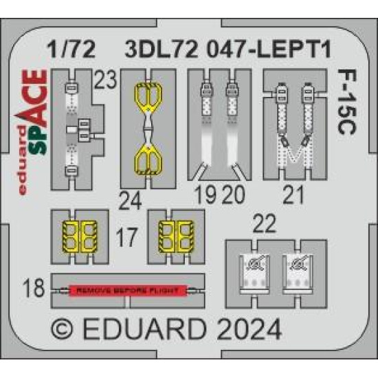Eduard 3DL72047 1/72 F-15C SPACE 3D Decal for Aircraft Space