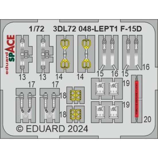 Eduard 3DL72048 1/72 F-15D SPACE 3D Decal for Aircraft Space