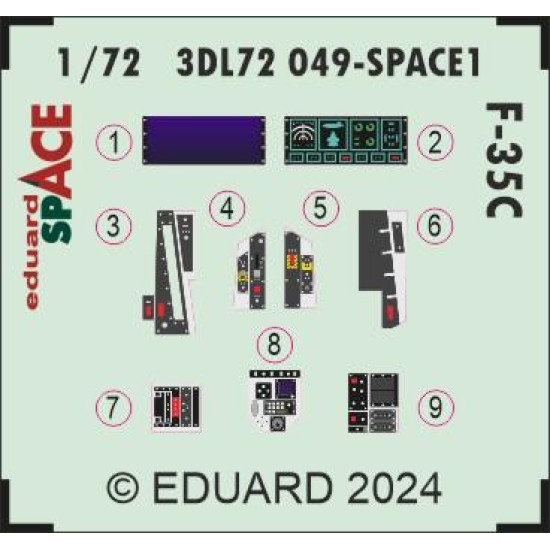 Eduard 3DL72049 1/72 F-35C SPACE 3D Decal for Aircraft Space