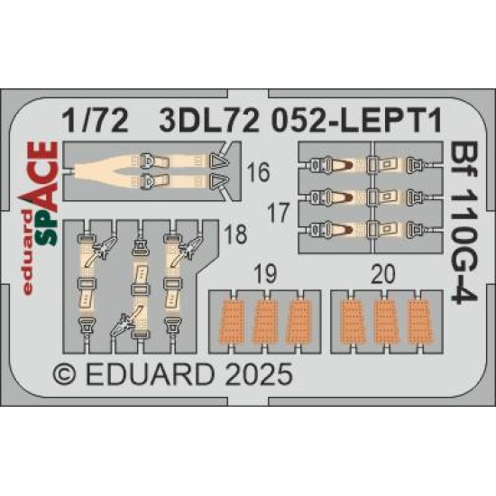 Eduard 3DL72052 1/72 Bf 110G-4 SPACE 3D Decal for Aircraft Space Eduard 3DL72052 1/72 Bf 110G-4 SPACE 3D Decal for Aircraft Space
