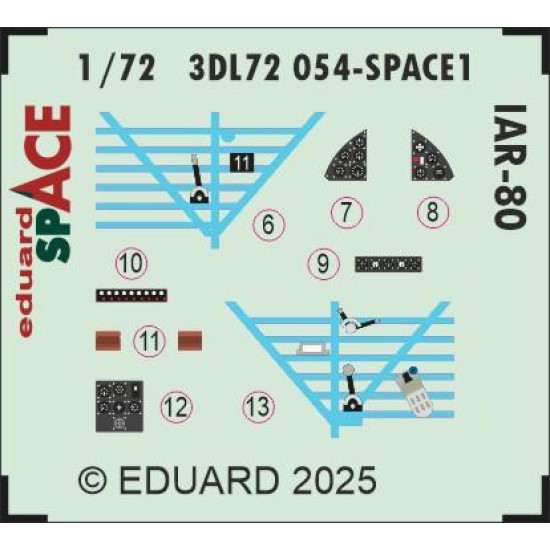 Eduard 3DL72054 1/72 IAR-80 SPACE IBG 3D Decal for Aircraft Space Eduard 3DL72054 1/72 IAR-80 SPACE IBG 3D Decal for Aircraft Space