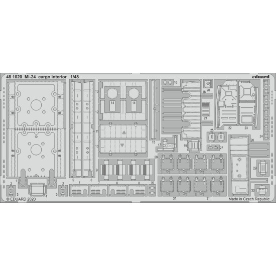 Eduard 481020 1/48 Mi-24 cargo interior Photo-Etched for Aircraft Photo etched set