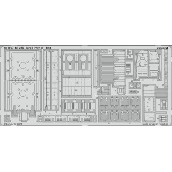 Eduard 481067 1/48 Mi-24D cargo interior Photo-Etched for Aircraft Photo etched set