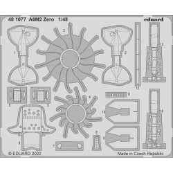 Eduard 481077 1/48 A6M2 Zero Photo-Etched for Aircraft Photo etched set