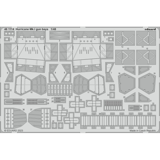 Eduard 481114 1/48 Hurricane Mk.I gun bays Photo-Etched for Aircraft Photo etched set