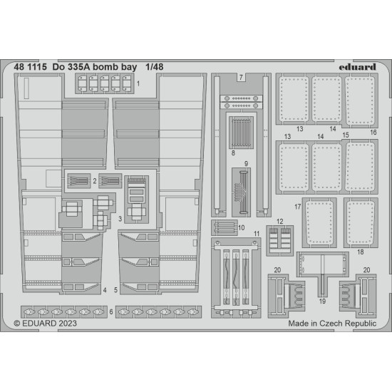 Eduard 481115 1/48 Do 335A bomb bay Photo-Etched for Aircraft Photo etched set Eduard 481115 1/48 Do 335A bomb bay Photo-Etched for Aircraft Photo etched set
