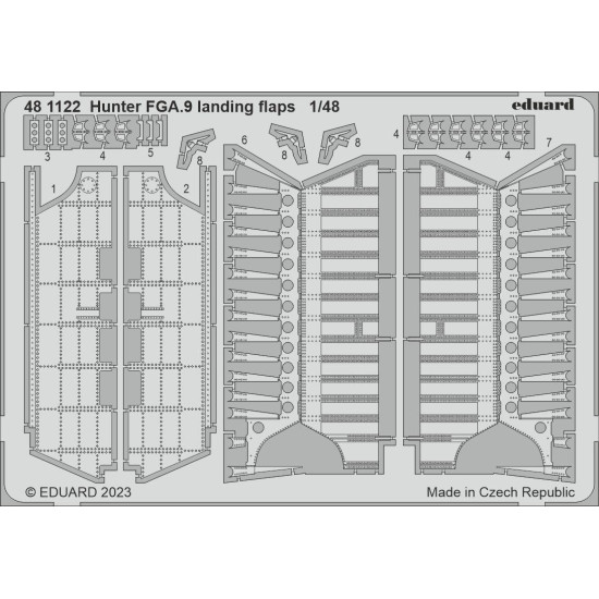 Eduard 481122 1/48 Hunter FGA.9 landing flaps Photo-Etched for Aircraft Photo etched set