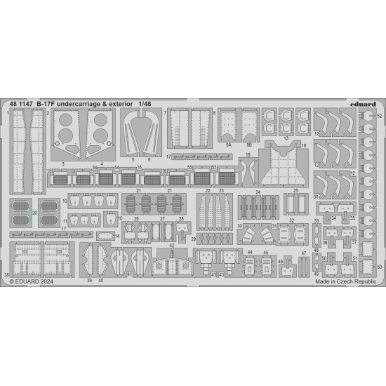 Eduard 481147 1/48 B-17F undercarriage & exterior Photo-Etched for Aircraft