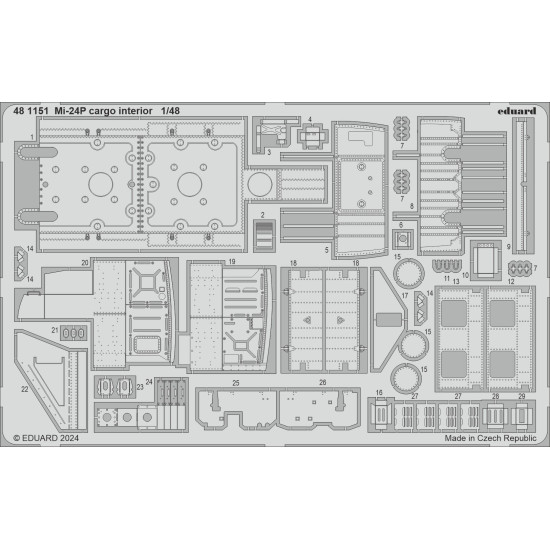 Eduard 481151 1/48 Mi-24P cargo interior Photo-Etched for Aircraft Photo etched set