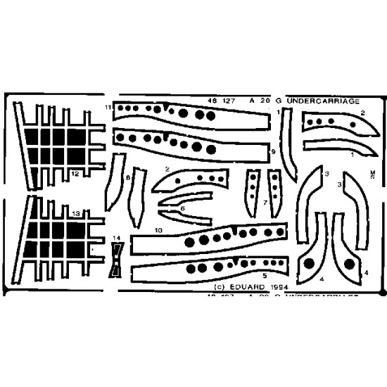 Eduard 48127 1/48 A-20 undercarriage Photo-Etched for Aircraft Photo etched set