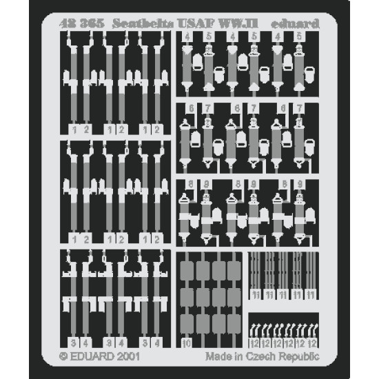 Eduard 48365 1/48 Seatbelts USAF WWII Photo-Etched for Aircraft Photo etched set