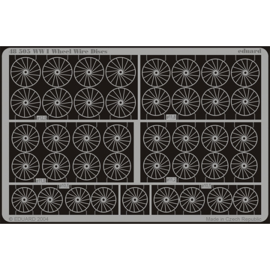 Eduard 48505 1/48 WWI Wheel Wire Discs Photo-Etched for Aircraft Photo etched set