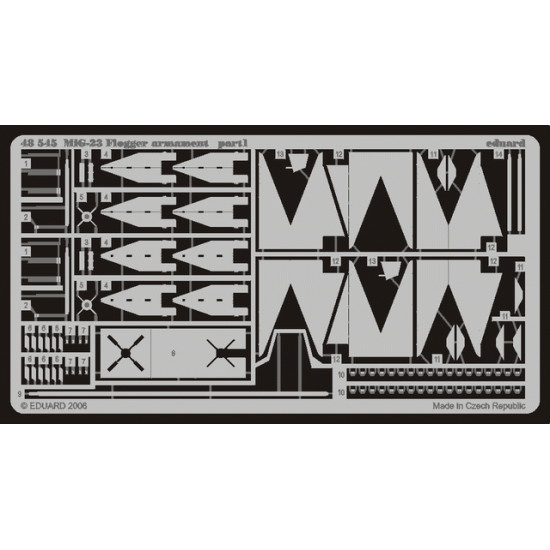 Eduard 48545 1/48 MiG-23 Flogger armament Photo-Etched for Aircraft Photo etched set
