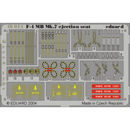 Eduard 49014 1/48 F-4 ejection seat green Photo-Etched for Aircraft Photo etched set