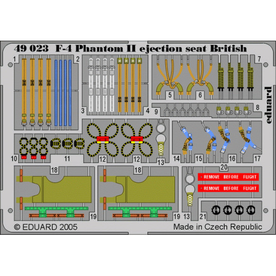 Eduard 49023 1/48 F-4 ejection seat British Photo-Etched for Aircraft Photo etched set