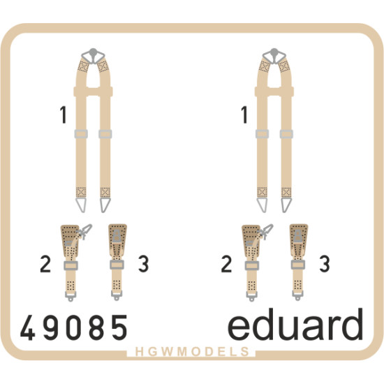 Eduard 49085 1/48 Seatbelts Luftwaffe WWII bombers SUPERFABRIC Photo-Etched for Aircraft Photo etched set