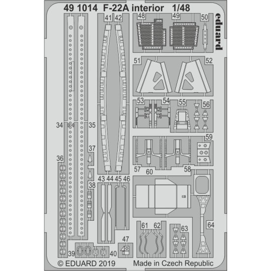 Eduard 491014 1/48 F-22A interior Photo-Etched for Aircraft Photo etched set