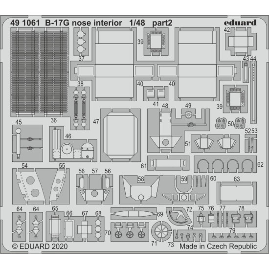 Eduard 491061 1/48 B-17G nose interior Photo-Etched for Aircraft Photo etched set