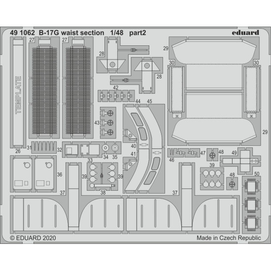 Eduard 491062 1/48 B-17G waist section Photo-Etched for Aircraft Photo etched set