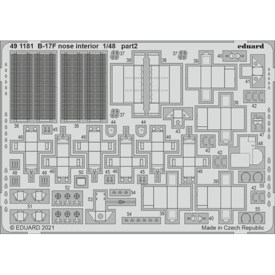 Eduard 491181 1/48 B-17F nose interior Photo-Etched for Aircraft Photo etched set