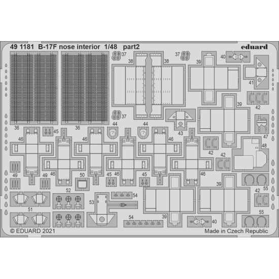 Eduard 491181 1/48 B-17F nose interior Photo-Etched for Aircraft Photo etched set